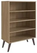 Estante Livreiro Pés Palito Retrô 60cm 3 Prateleiras EST110 Oak - Comp