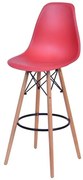 Banqueta Eames Polipropileno Vinho Fosco Base Madeira - 54788 Sun House