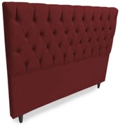 Cabeceira Cama Box Casal King 195cm Nicole Capitonê Suede Bordô - Sheep Estofados - Vermelho escuro