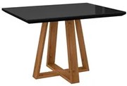 Mesa de Jantar Quadrada 136cm Gran Noa N04 Preto/Ipê - Mpozenato