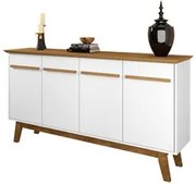 Balcão Aparador Buffet Opala 3 Portas Madeira Cinamomo/Branco - Bechar