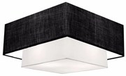 Plafon Duplo Quadrado Md-3022 Cúpula em Tecido 25/50x35cm Preto / Branco - Bivolt