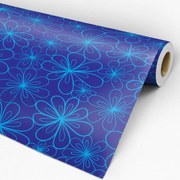 Papel de parede adesivo floral azul