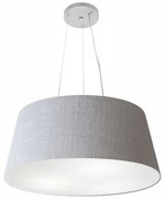 Lustre Pendente Cone Md-4062 Cúpula em Tecido 25/60x50cm Rustico Cinza - Bivolt