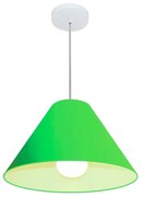 Lustre Pendente Cone Md-4078 Cúpula em Tecido 25/40x15cm Verde Limão - Bivolt