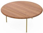 Mesa de Centro Punto Redonda Tampo Natural com Pés Aço Dourado 68 cm - 72831 Sun House