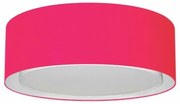 Plafon Duplo Cilíndrico Md-3038 Cúpula em Tecido 80x30cm Rosa Pink - Bivolt