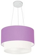 Lustre Pendente Duplo Cilíndrico Vivare Md-4158 Cúpula Tecido 40x35cm - Bivolt