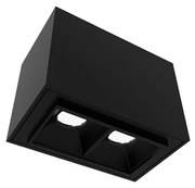 Plafon Led Sobrepor Retangular 2W Luz Amarela Fit40 - PRETO