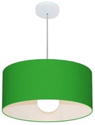 Lustre Pendente Cilíndrico 4052 Cúpula em Tecido 50x21cm Verde Folha - Bivolt