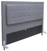 Cabeceira Cama Box Casal 140cm Paris Suede Cinza - Sheep Estofados - Cinza