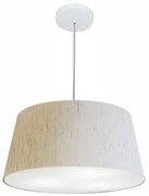 Lustre Pendente Cone Md-4050 Cúpula em Tecido 21/50x40cm Linho Bege - Bivolt