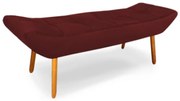 Puff Banqueta 160cm Maya Pés Palito Suede Bordô - Sheep Estofados - Vermelho escuro