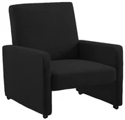 Poltrona Mirella Suede com Rodízios - D'Rossi - Preto