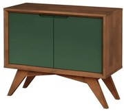 Buffet Bella 2 Portas cor Pinhao com Laca Verde Musgo 90cm - 51476 Sun House