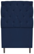 Cabeceira Estofada Liverpool 90 cm Solteiro Suede Azul Marinho - ADJ Decor