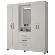 Guarda Roupa de Casal Capri 04 Portas e 03 Gavetas Flex Branco ou Bran