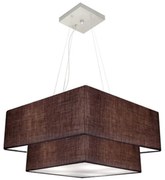 Lustre Pendente Quadrado Café MJ-4345 Para Mesa de Jantar e Estar