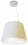 Lustre Pendente Cone Md-4152 Cúpula em Tecido 30/40x30cm Linho Bege - Bivolt