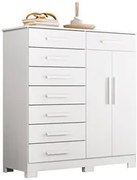 Cômoda Sapateira 8 Gavetas 2 Portas 125cm Verona Branco - Albatroz