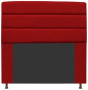 Cabeceira Estofada Turim 160 cm Queen Size Suede Vermelho - ADJ Decor