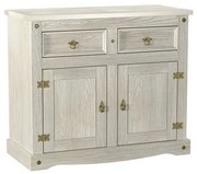 Aparador Buffet em Madeira 2 Portas 2 Gavetas 104 cm Patina Branca Elliottiis