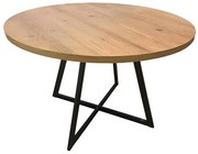 Mesa de Jantar Belgo com Tampo Mel Base Preta 120cm - 70253 Sun House