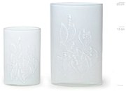 Par de Vasos Japão P e G Branco Leitoso Murano Cristais Cadoro