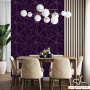 Papel de Parede Zara Roxo com Fio Dourado