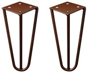 Kit 2 Pés de Metal 15 CM Hairpin Legs Mesas de Centro Puffs Bronze G41