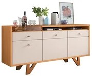 Balcão Aparador Buffet Ellora H01 Off White/Cinamomo - Mpozenato