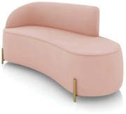 Sofá 3 Lugares Orgânico 180cm Pé Dourado Morgan Veludo D03 - D'Rossi - Rose