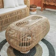 Mesa de Centro Oval em Rattan | Bali