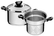 Jogo Cozi-Pasta Tramontina Solar Baquelite Aço Inox Fundo Triplo 2 Peças 20 cm