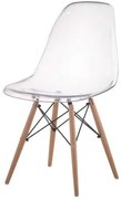 Cadeira Eames Policarbonato Incolor Base Madeira 17382 Sun House