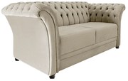 Namoradeira Chesterfield Sofia Corano Bege- ADJ Decor