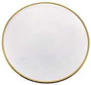 Prato Sobremesa Cristal Com Borda Dourada Linen 21cm 27810 Wolff