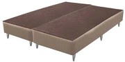 Base Sommier de Cama Box Alta Linho Bege Super King 193cm - 70606 Sun House