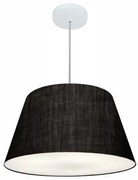 Lustre Pendente Cone Md-4249 Cúpula em Tecido 30/50x35cm Preto - Bivolt