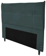 Cabeceira Cama Box Solteiro 90 cm Marselha Veludo Azul Petroleo - Sheep Estofados - Azul petróleo