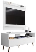 Painel para TV 50 Pol Senna e Rack Bancada 136cm Versa M24 Branco - Mp