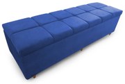 Calçadeira Baú Casal 140cm Veneza Suede Azul - Sheep Estofados