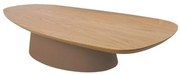 Mesa de Centro Omega Baixa Tampo Louro Freijo Base Recouro Caramelo 138 cm - 68861 Sun House