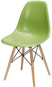 Cadeira Eames Polipropileno Verde Base Madeira - 15205 Sun House