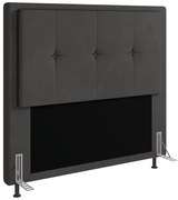 Cabeceira Ametista Para Cama Box Casal 140 cm Suede - D'Rossi - Grafite