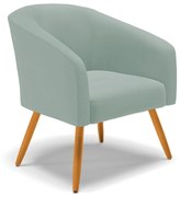 Poltrona Decorativa Pé Palito Castanho Stella Cotelê Int/Veludo D03 - D'Rossi - Menta