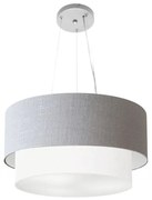 Pendente Cilíndrico Rustico Cinza e Branco MJ-4061 Para Mesa de Jantar e Estar