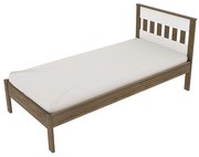 Cama de solteiro MDP CM8006 Nogal/Branco G69 - Gran Belo