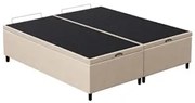 Base Cama Box Baú Casal Queen 158cm Hit I02 Suede Bege - Mpozenato