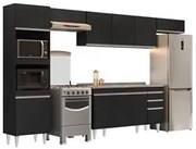 Armário de Cozinha Modulada 5 Peças CP15 Balcão com Pia Inox Preto - L